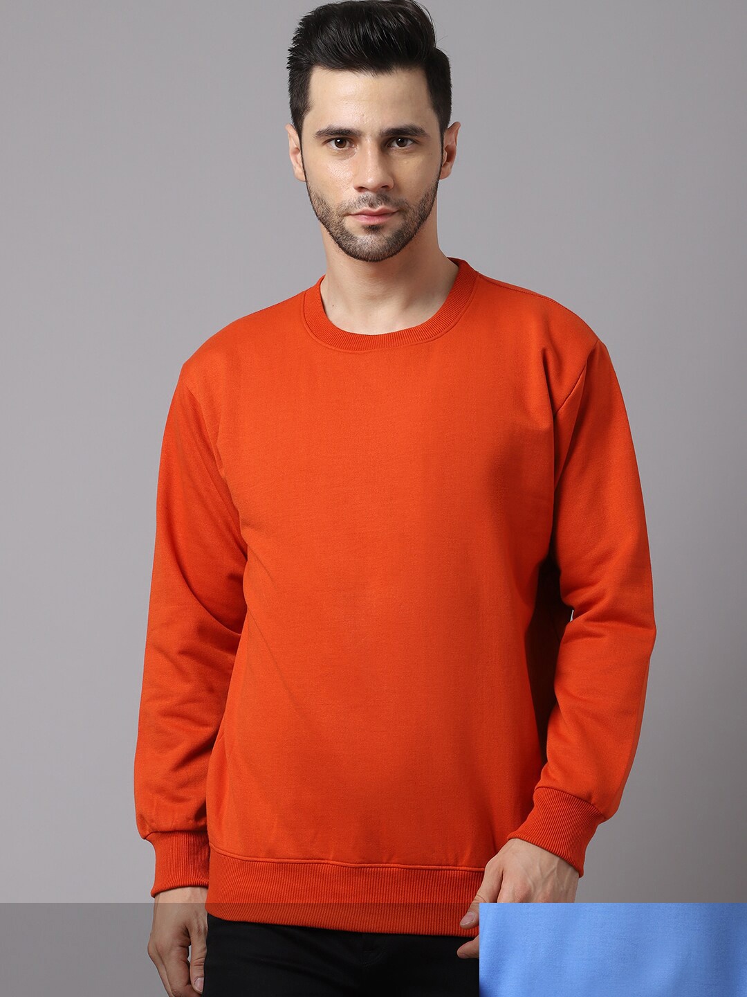 

VIMAL JONNEY Men Pack Of 2 Rust Red & Blue Sweatshirt
