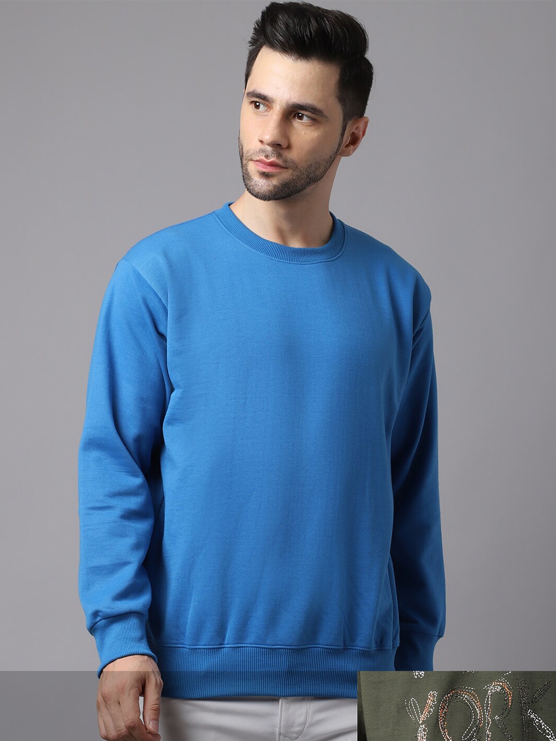 

MACK JONNEY Men Blue and Brown Pack of 2 Sweatshirts