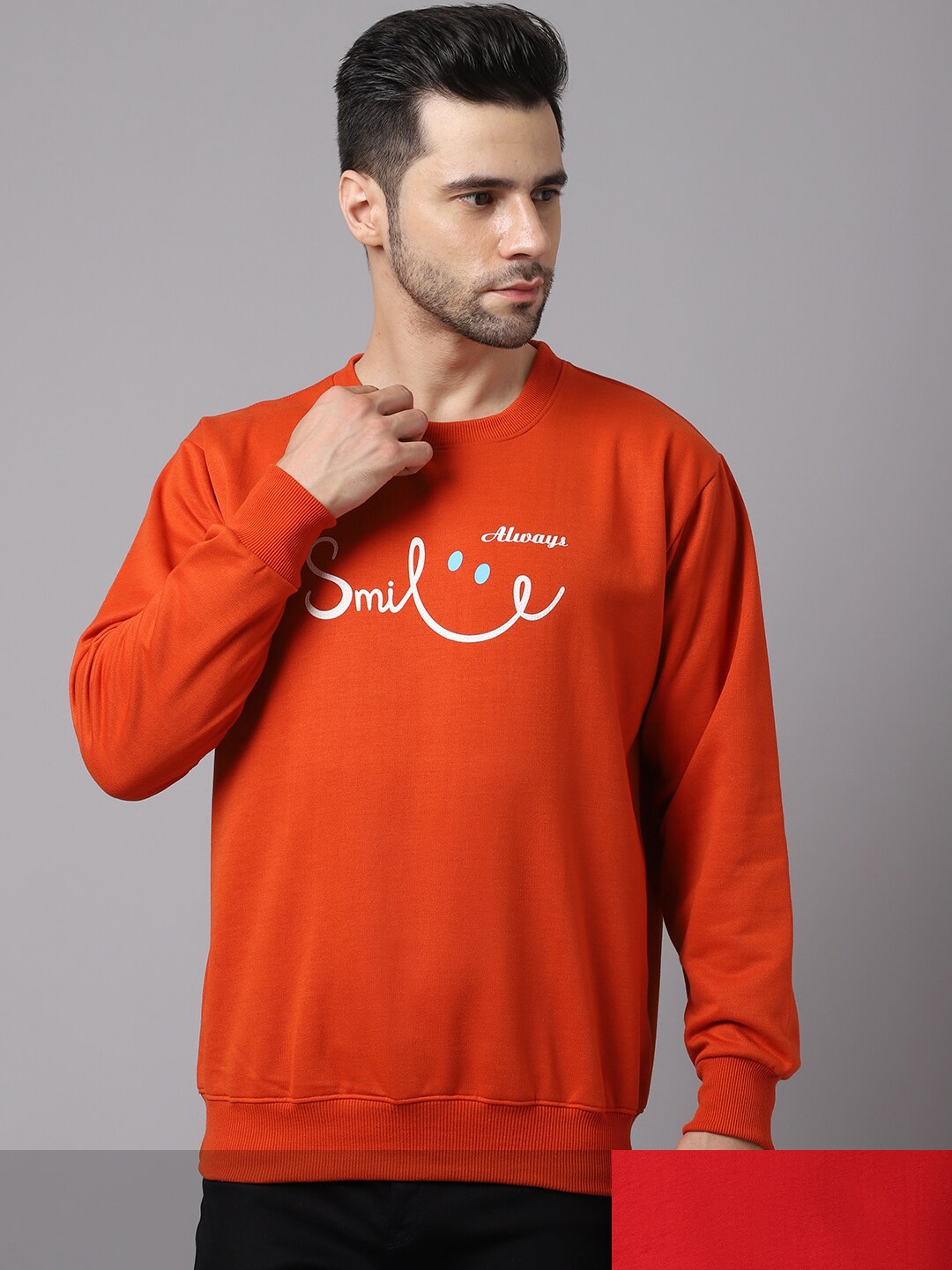 

MACK JONNEY Men Pack of 2 Printed Sweatshirt, Red