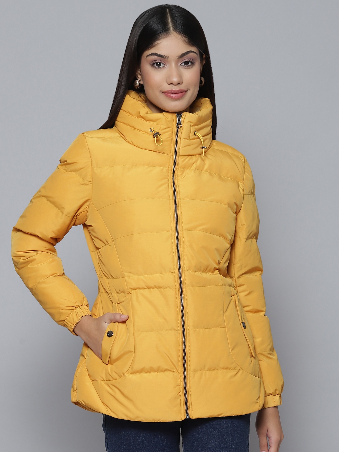 

Fort Collins Women Mustard Yellow Solid Padded Jacket
