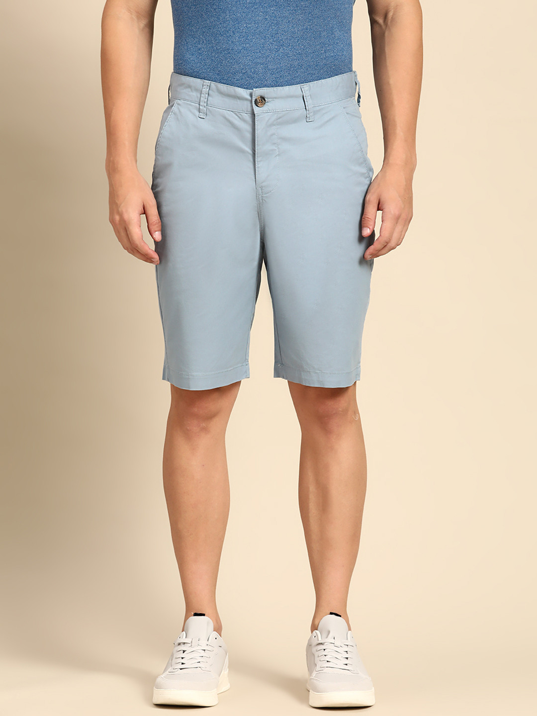 

United Colors of Benetton Men Pure Cotton Mid-Rise Shorts, Blue