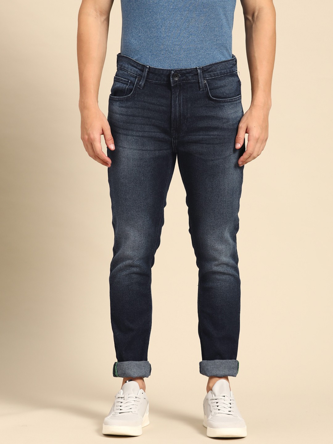 

United Colors of Benetton Men Skinny Fit Light Fade Jeans, Navy blue