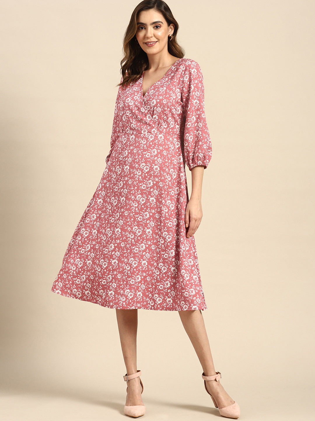 

all about you Floral Wrap Dress, Coral