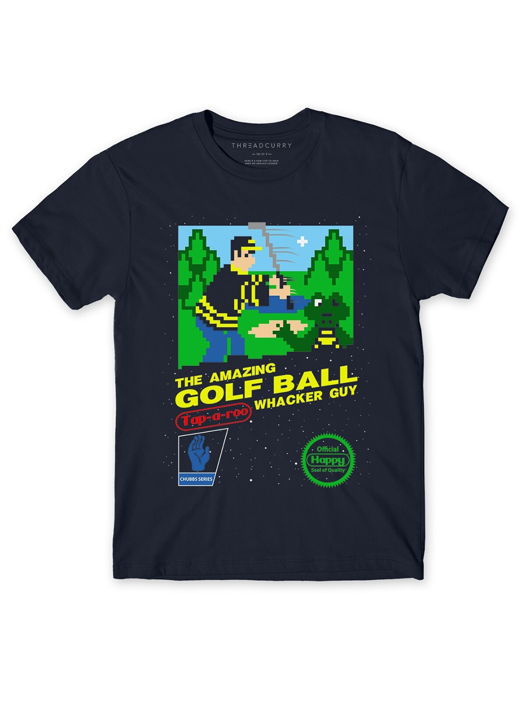 

THREADCURRY Boys Navy Blue Printed T-shirt