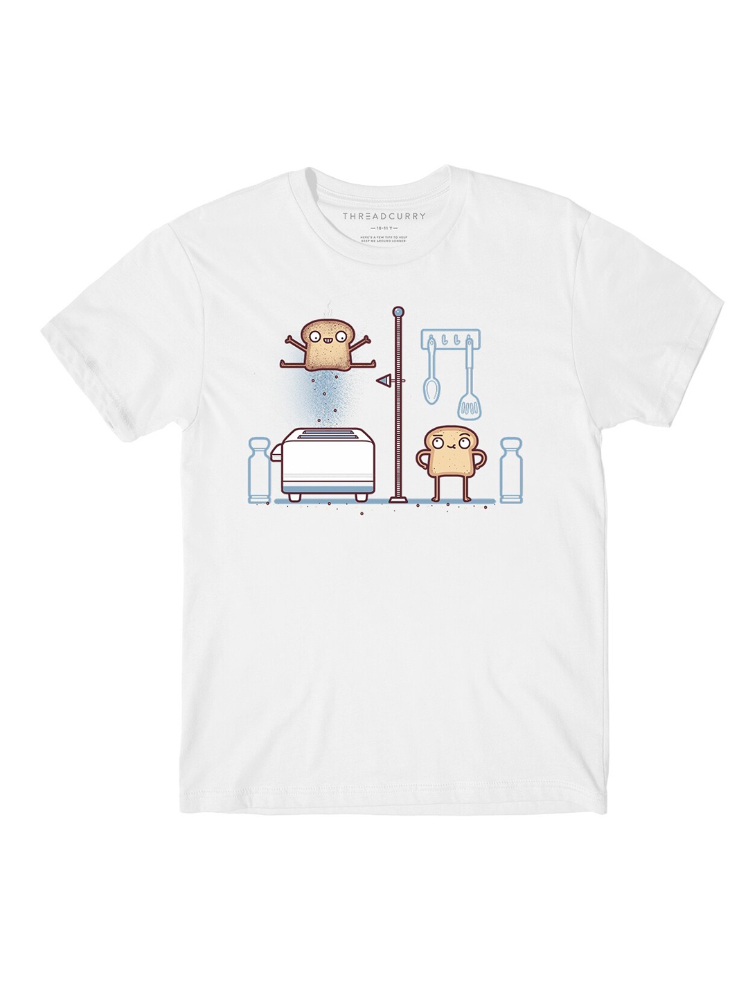 

THREADCURRY Boys White Printed Cotton T-shirt
