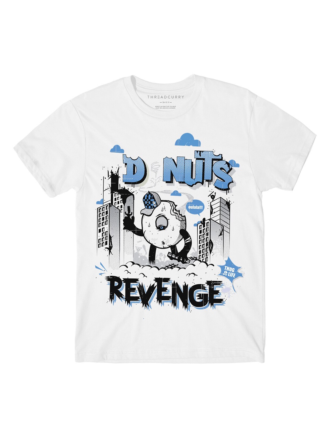 

THREADCURRY Boys White Typography Printed T-shirt