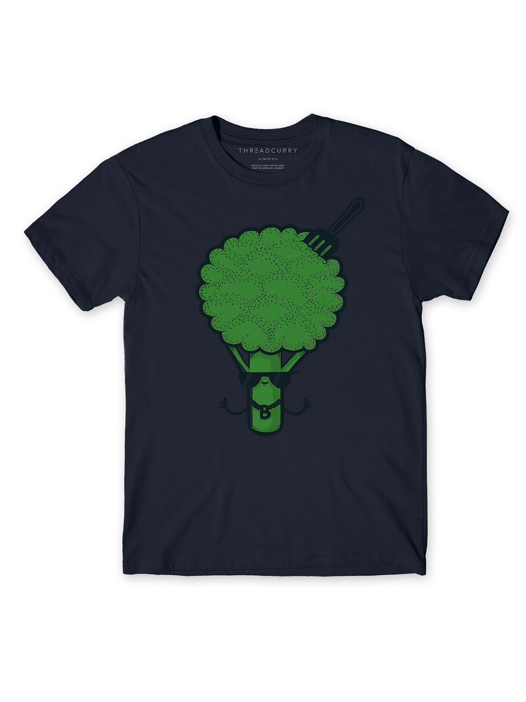 

THREADCURRY Boys Navy Blue & Green Printed T-shirt