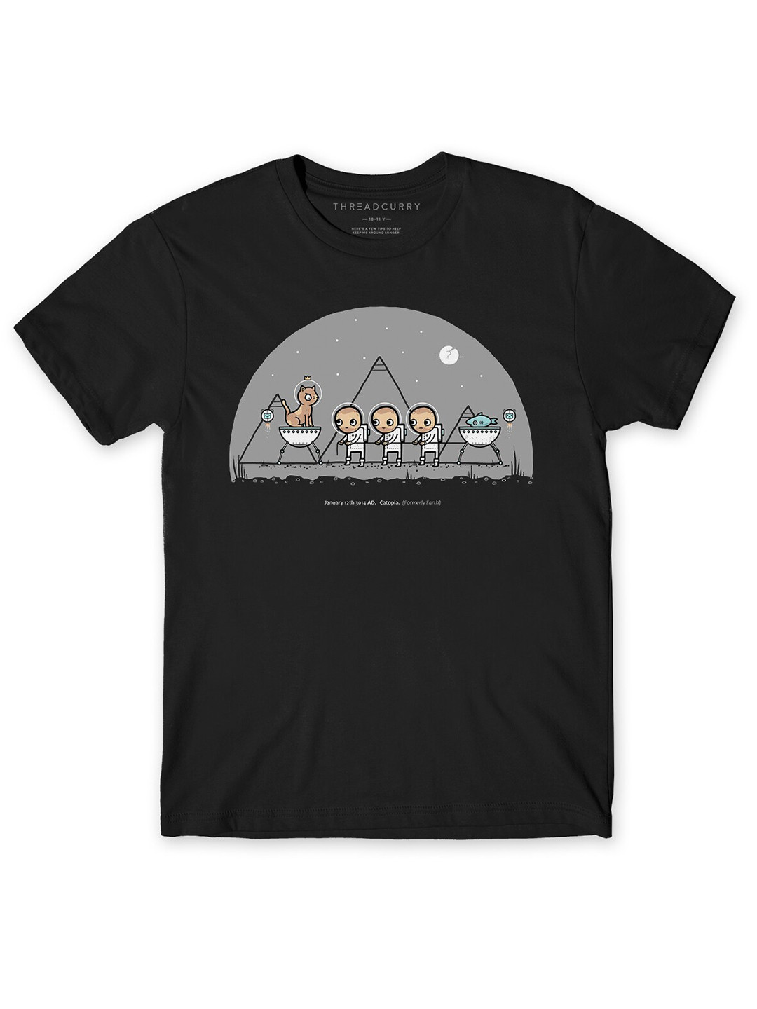 

THREADCURRY Boys Black Printed T-shirt