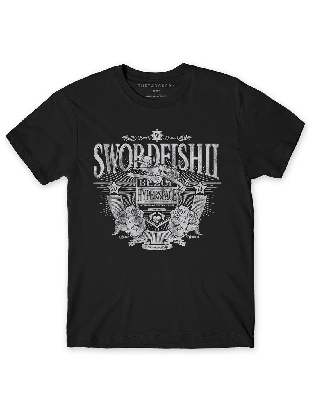 

THREADCURRY Boys Black Printed Cotton T-shirt