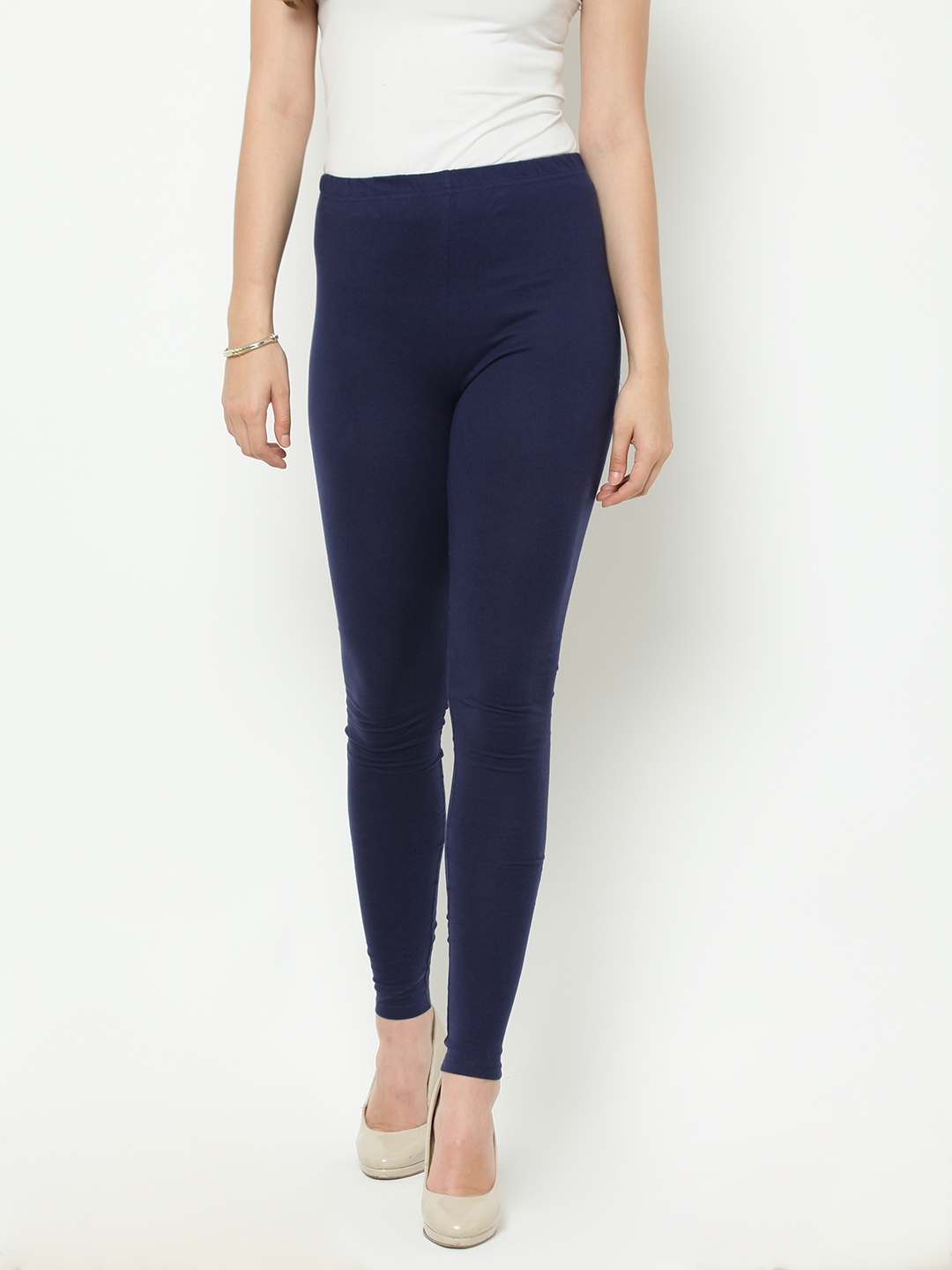 

AURELIA Navy Churidar Leggings, Navy blue