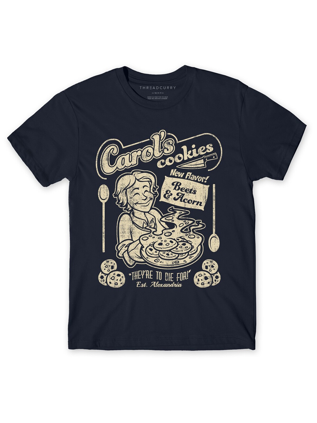 

THREADCURRY Boys Navy Blue Typography Printed T-shirt