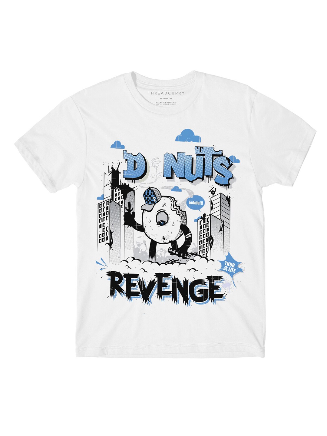 

THREADCURRY Boys White Printed Cotton T-shirt