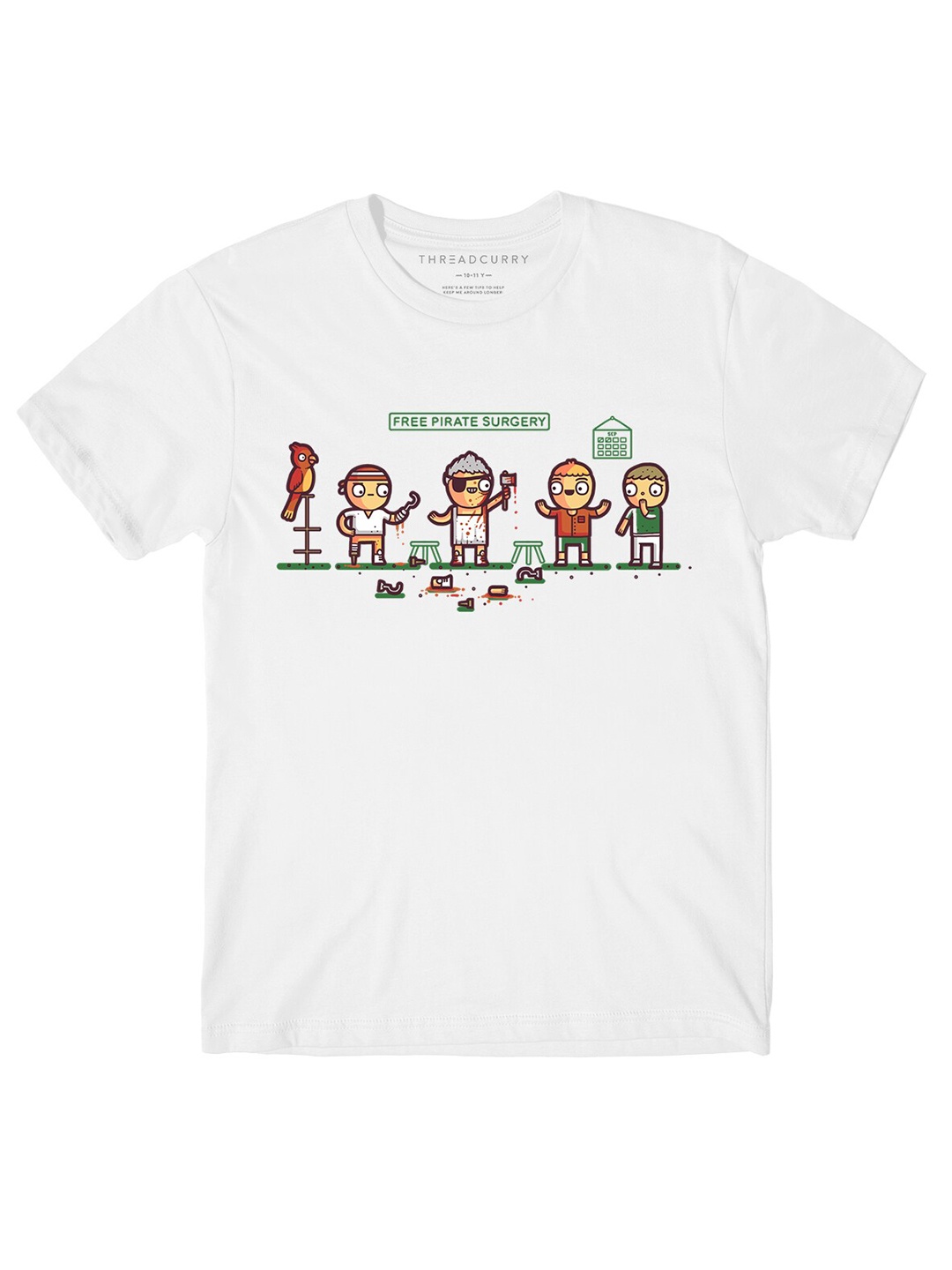

THREADCURRY Boys White Printed Round Neck T-shirt