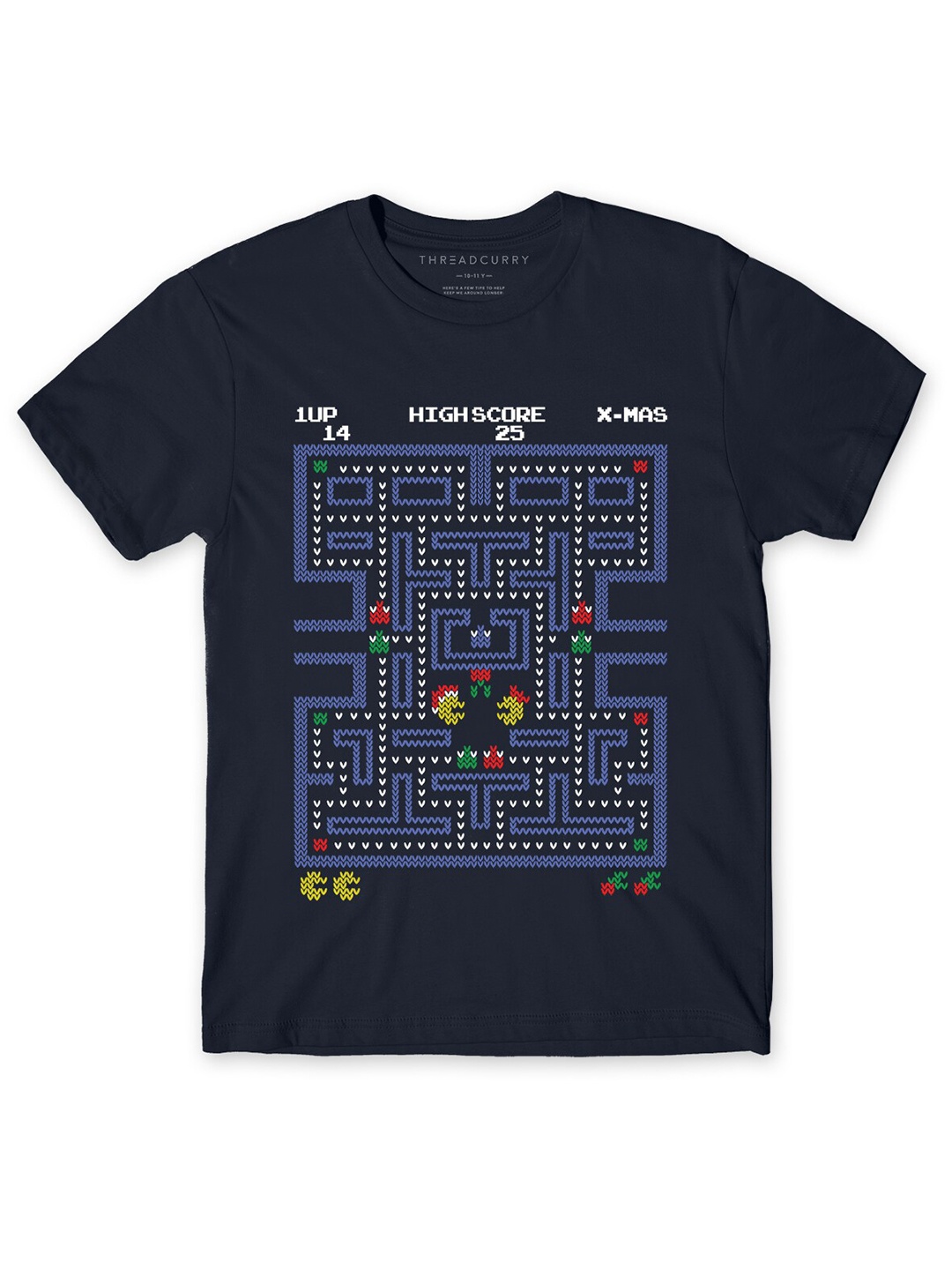 

THREADCURRY Boys Navy Blue Cotton Printed T-shirt