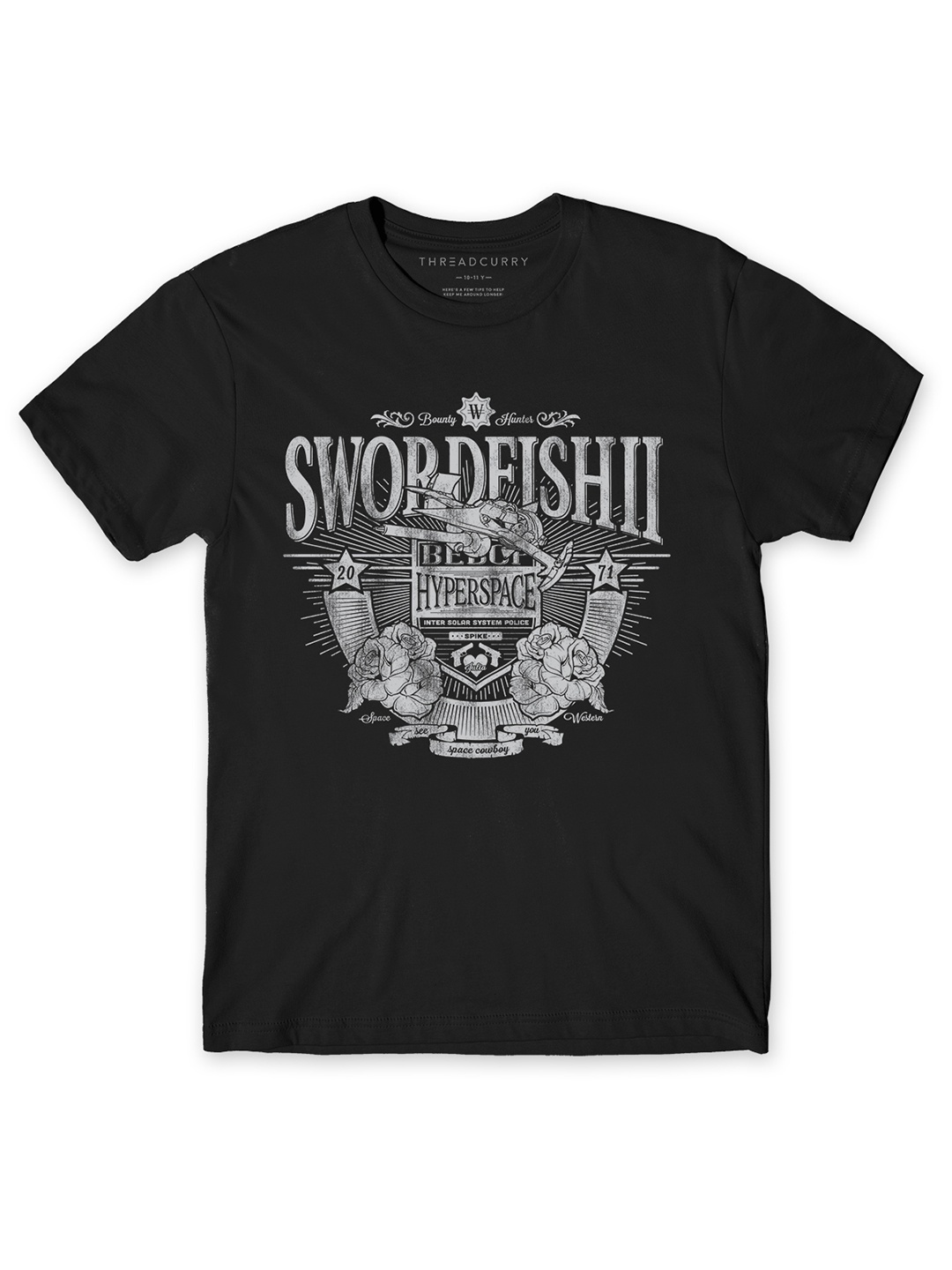 

THREADCURRY Boys Black & Silver-Toned Printed T-shirt