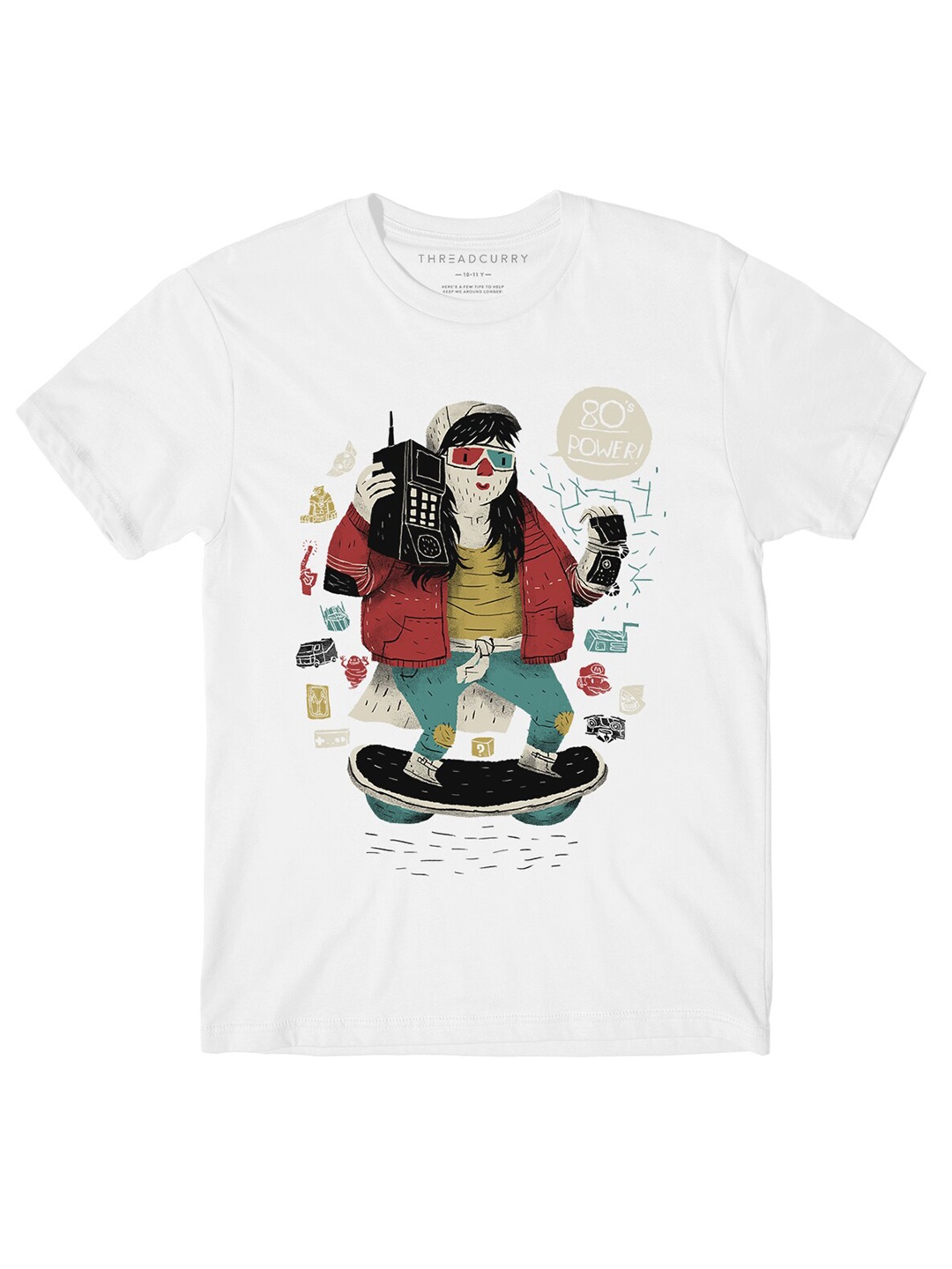 

THREADCURRY Boys White Printed T-shirt
