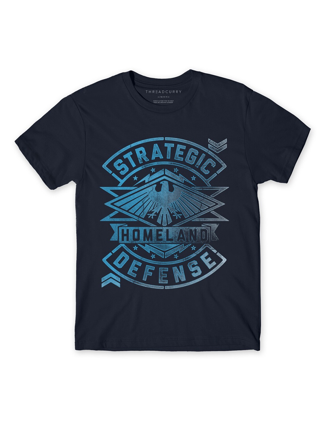 

THREADCURRY Boys Navy Blue Typography Printed T-shirt