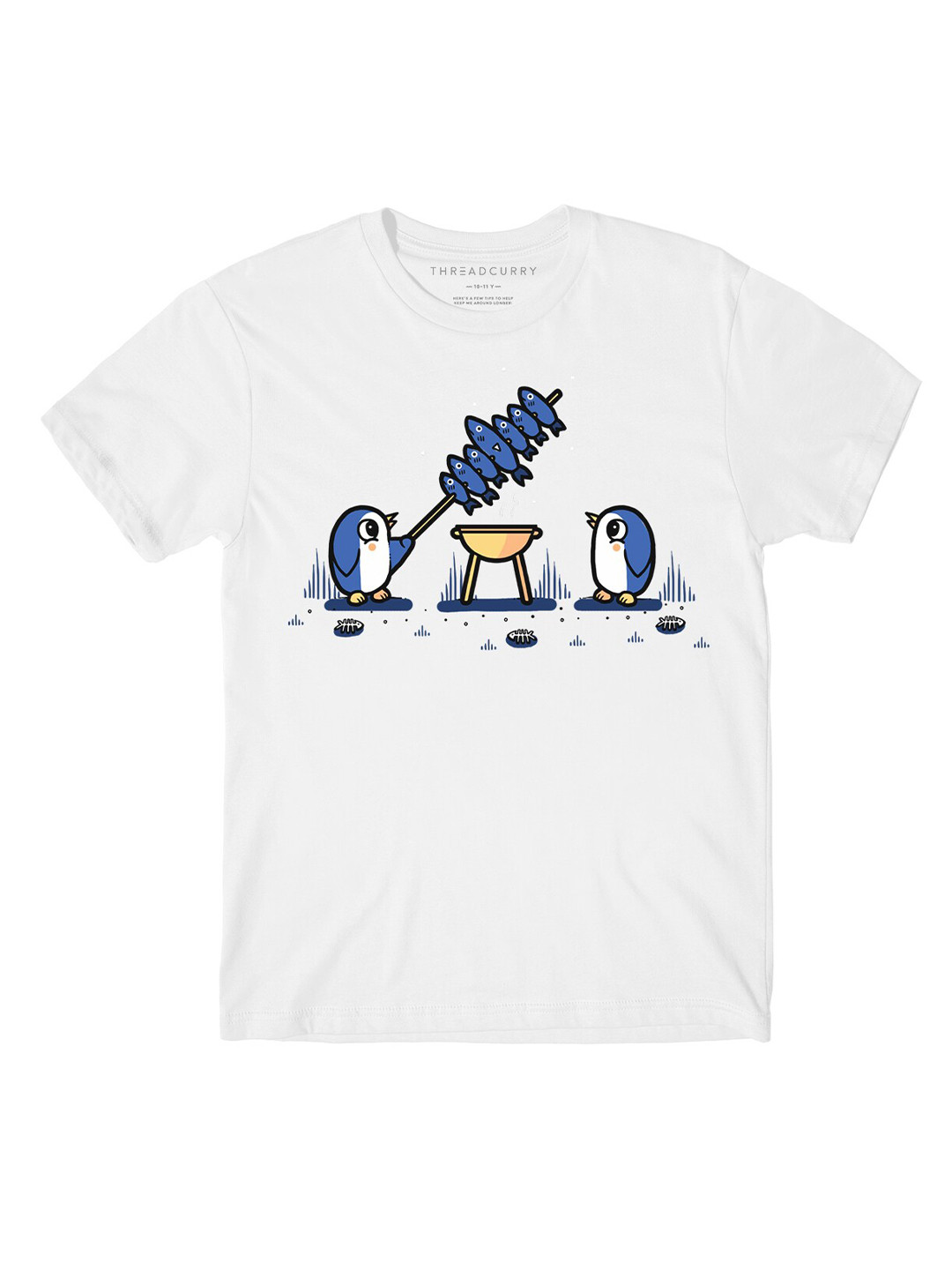 

THREADCURRY Boys White Printed Cotton T-shirt