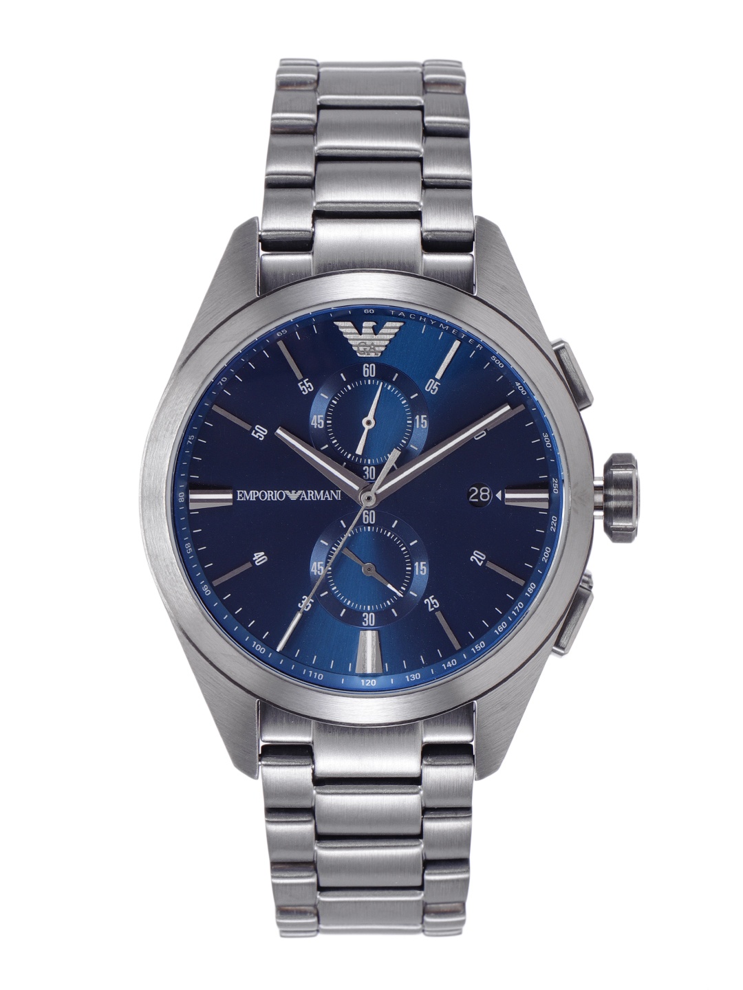 

Emporio Armani Men Blue Dial & Gunmetal Toned Analogue Chronograph Watch AR11481, Brown