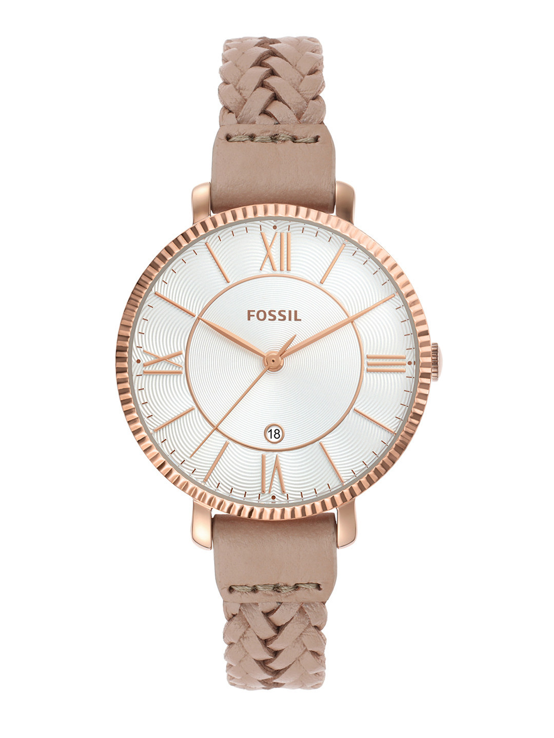 

Fossil Women White Dial & Beige Leather Straps Analogue Watch ES5207