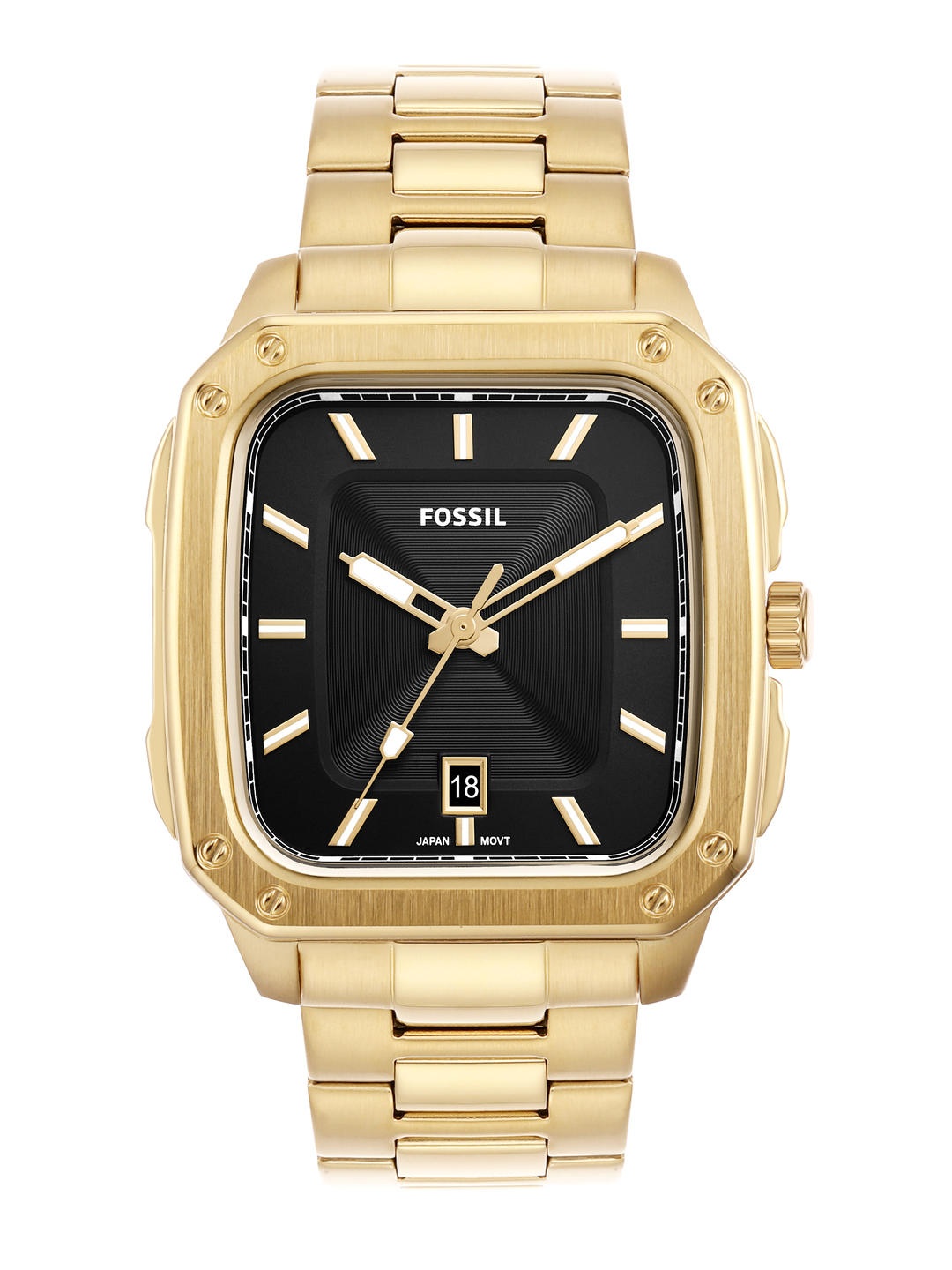 

Fossil Men Black Dial & Gold Toned Stainless Steel Straps Analogue Watch FS5932