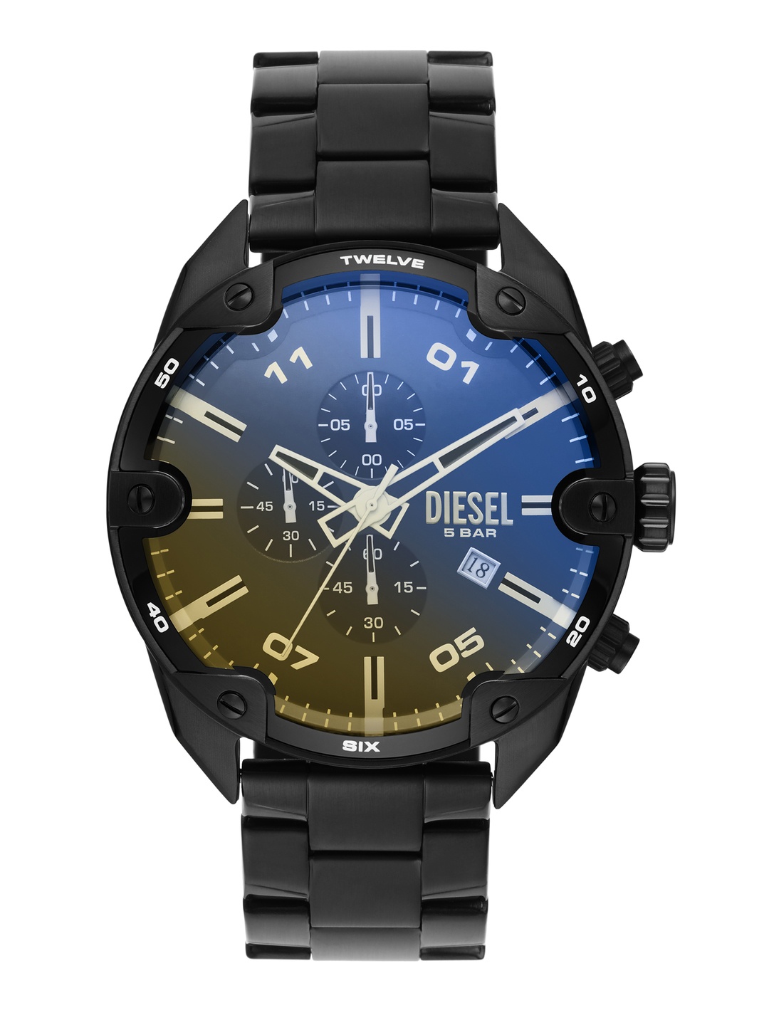 

DIESEL Men Black Analogue Chronograph Watch DZ4609, Navy blue
