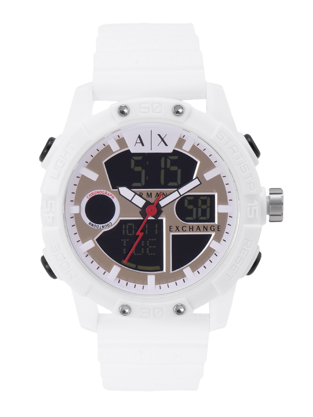 

Armani Exchange Men Gold-Toned Analogue and Digital Multi Function Watch AX2961, Black