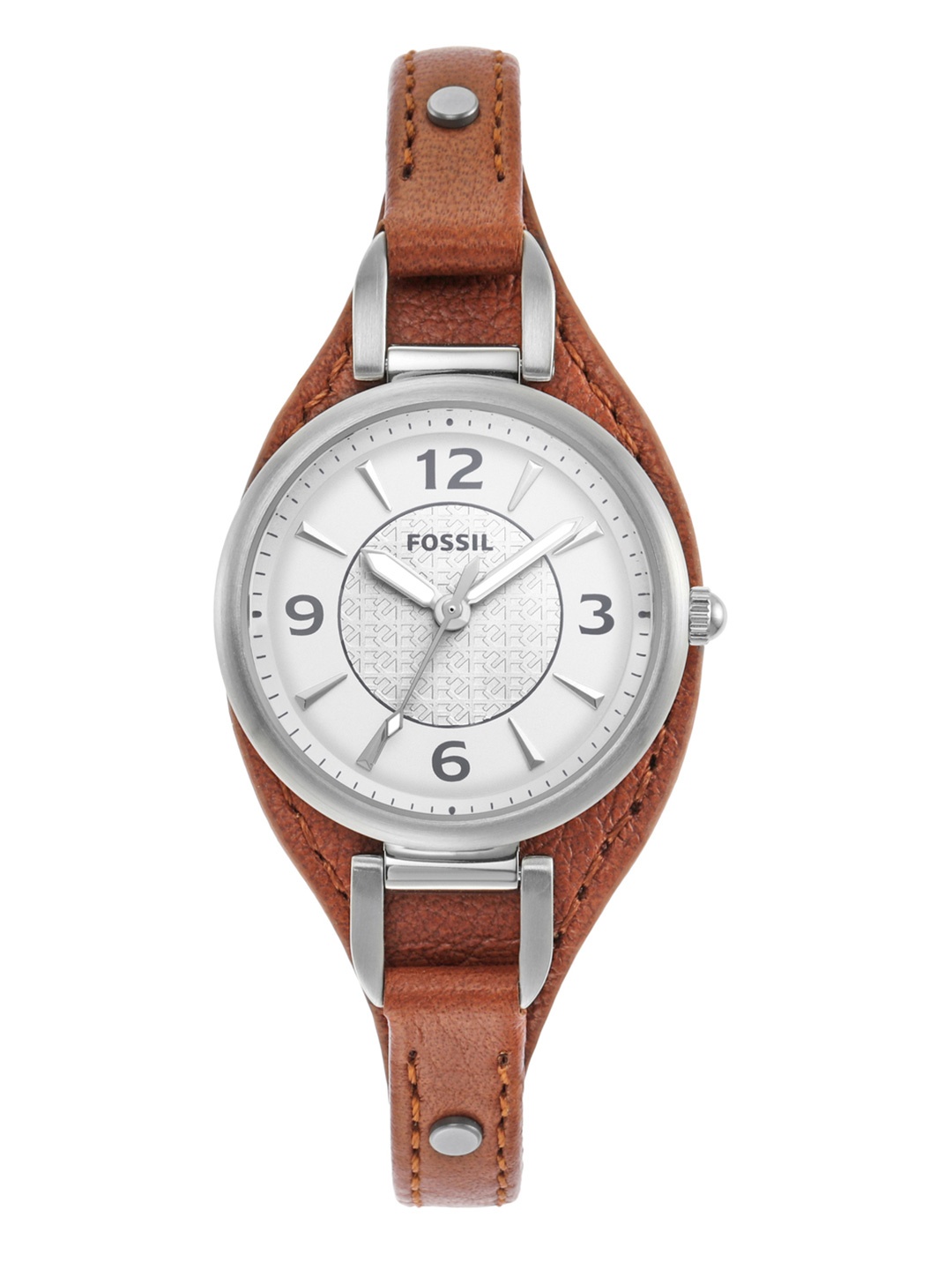 

Fossil Women White Dial & Brown Leather Straps Analogue Watch ES5214