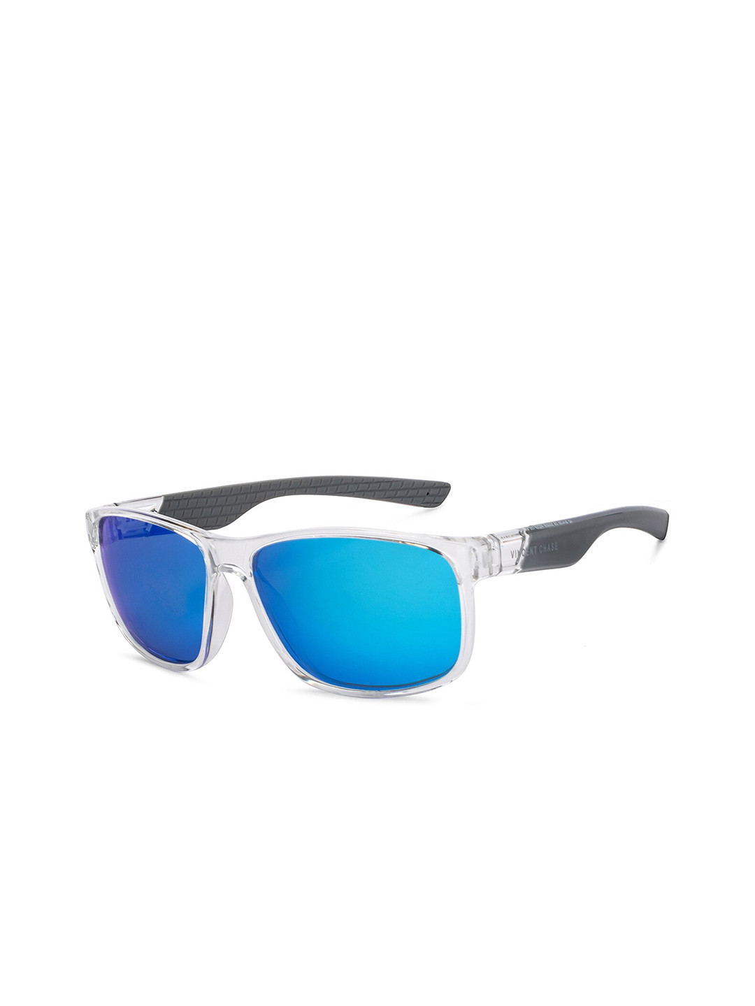 

Vincent Chase Unisex Blue Lens & White Square Sunglasses with Polarised and UV Protected Lens