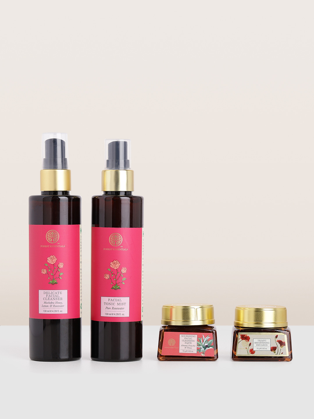 

Forest Essentials Vanyaksetram Gift Box Facial Care Gift Set for Radiant Glow - 4 Pieces, Pink