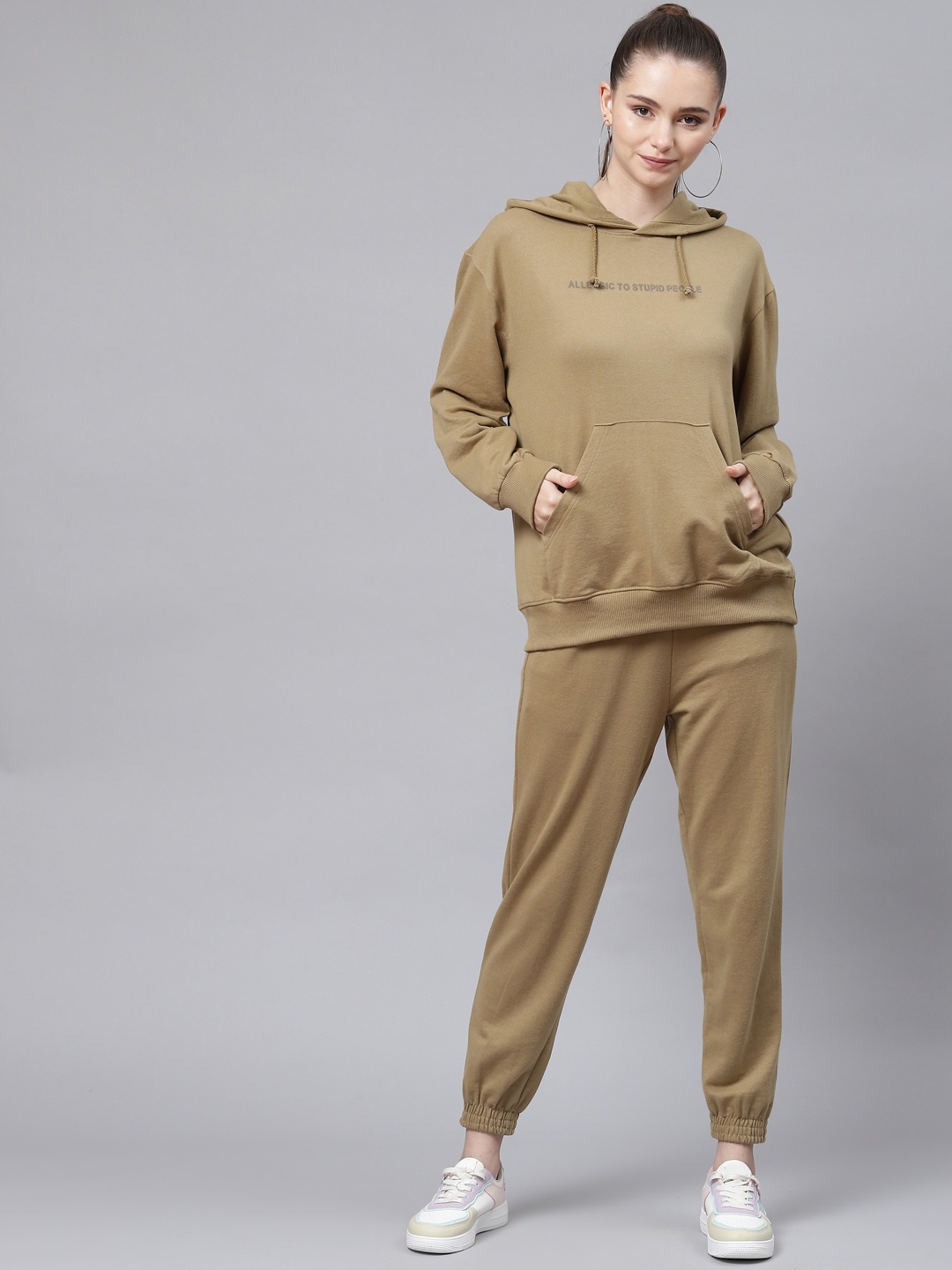 Laabha Women Khaki Solid Track Suit