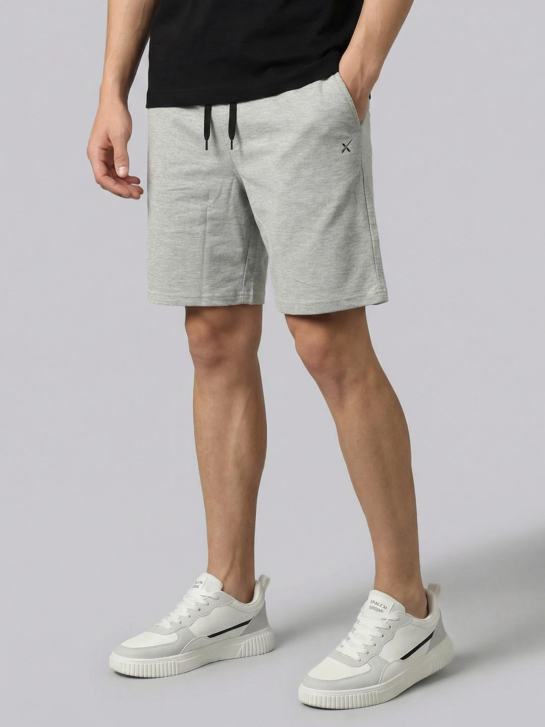HRX by Hrithik Roshan Men Grey Solid Lifestyle Regular Fit Sports Shorts