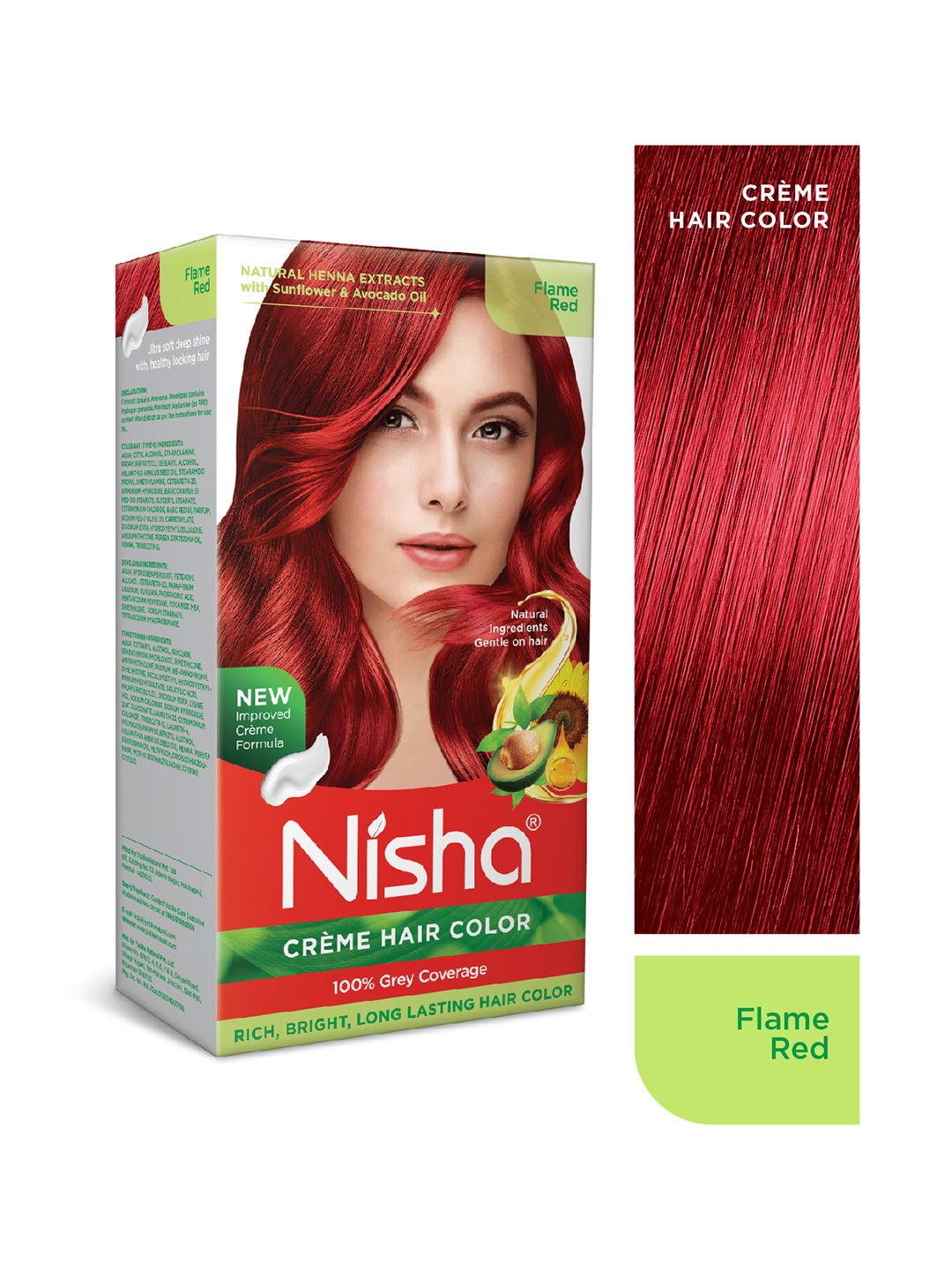 Nisha Natural Henna Extracts Creme Hair Colour- Flame Red