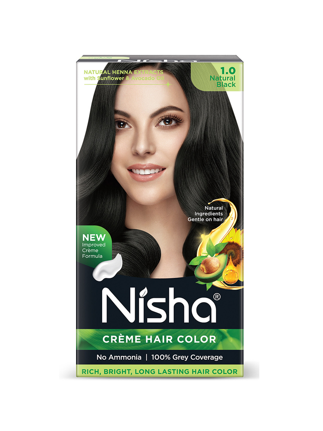 Nisha Unisex Black Creme Hair Color 120gm each- Natural Black