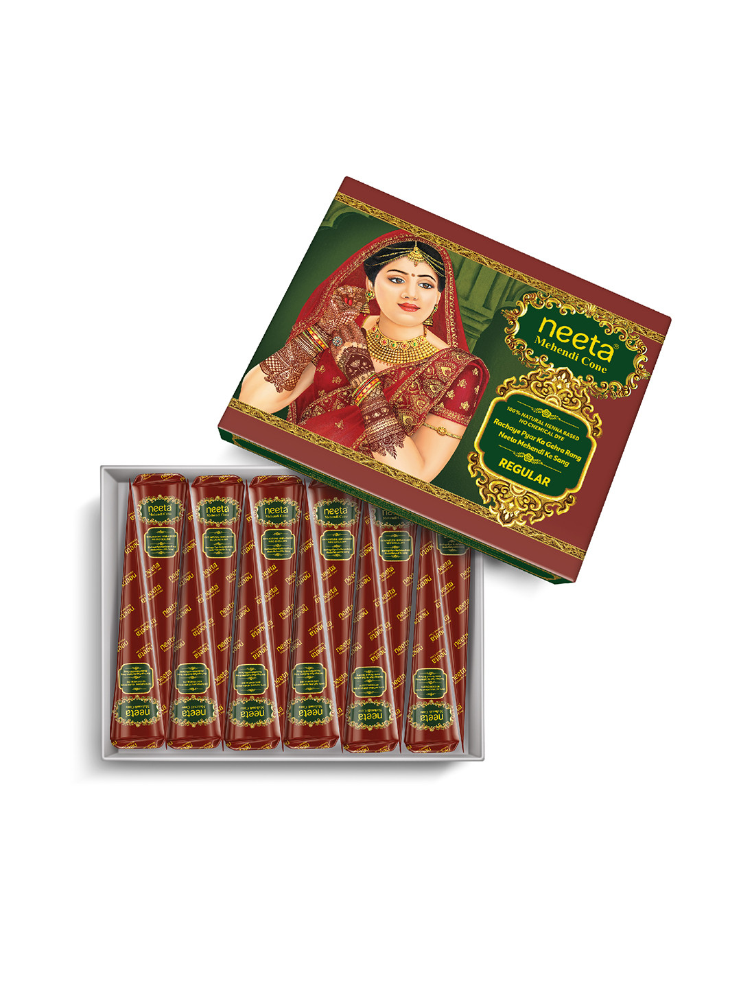 Neeta Mehendi Cone Set Of 12 Henna Temporary Tettoo Mehendi