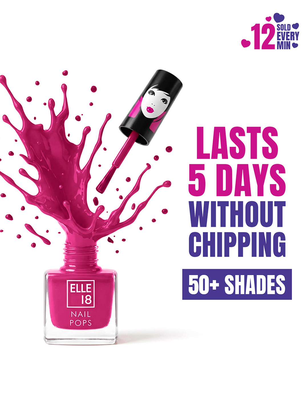 ELLE 18 Nail Pops Long Lasting Nail Polish Quick Dry Formula For Glossy Finish 5ml - 26