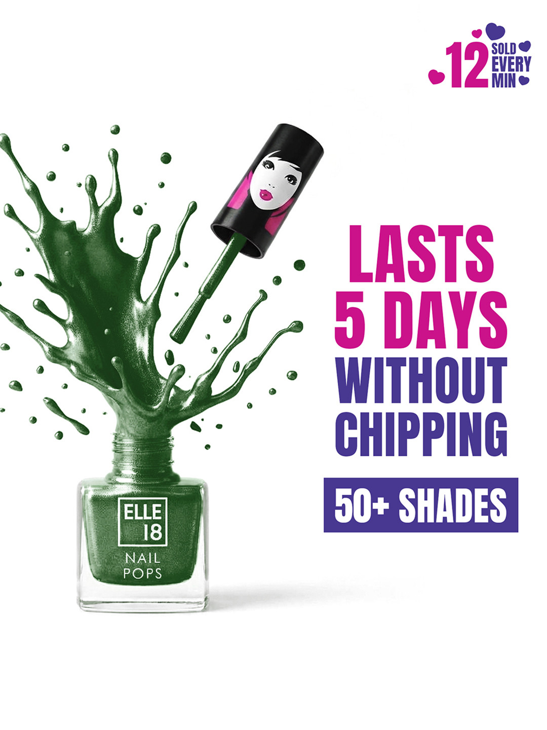 ELLE 18 Nail Pops Long Lasting Nail Color With Glossy Finish & Quick Dry Formula 5ml - 157