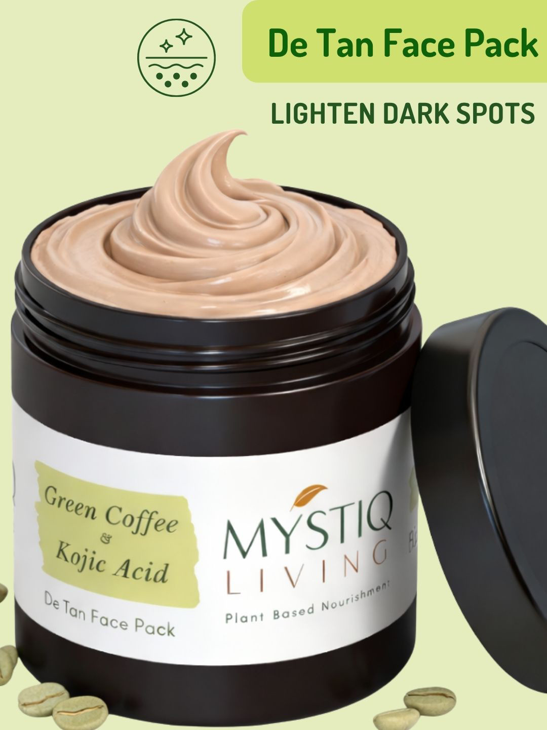 MYSTIQ LIVING Women Green Coffee Blemish Clear Face Pack -100 g