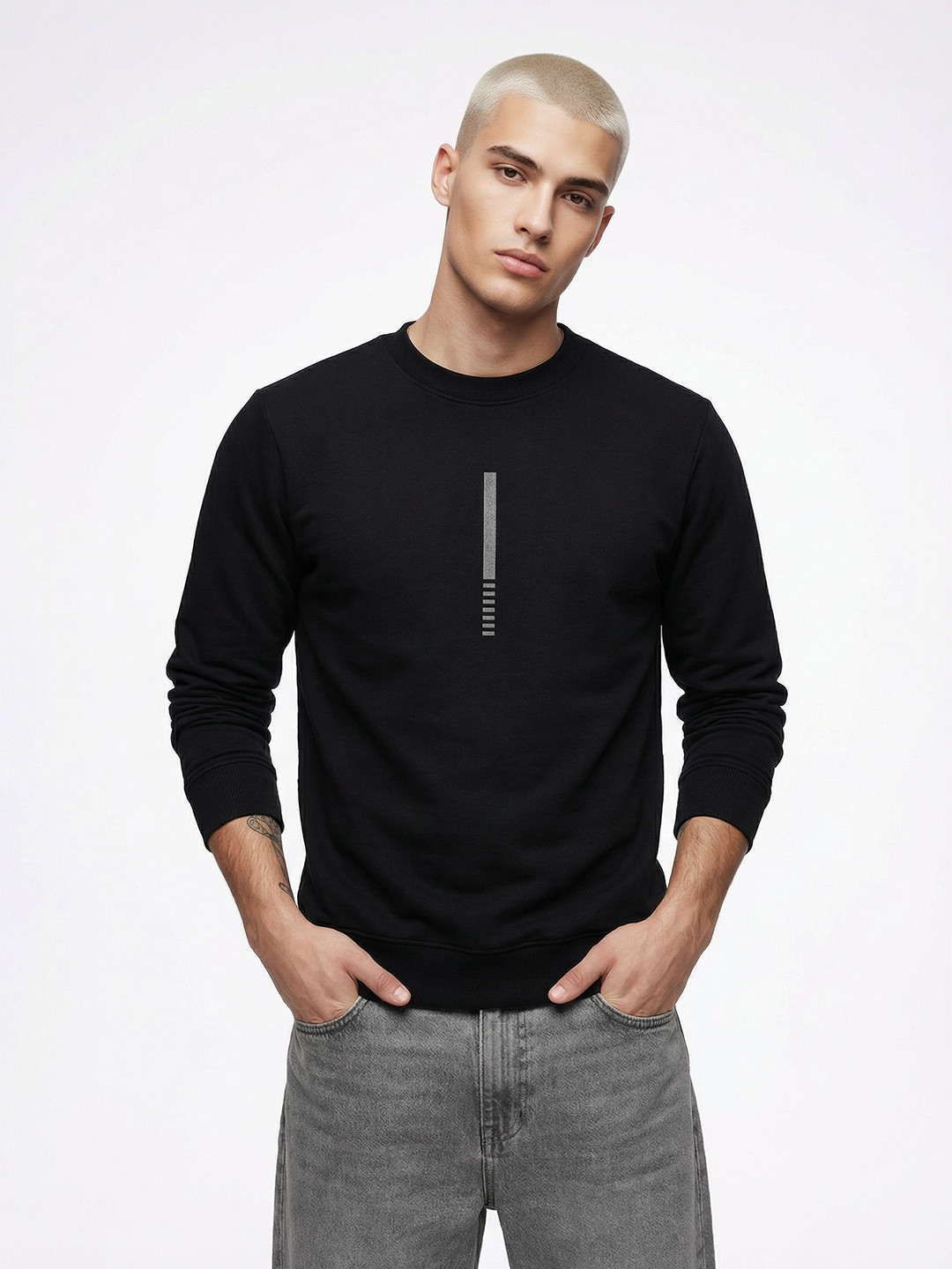 Kook N Keech Men Black Solid Sweatshirt