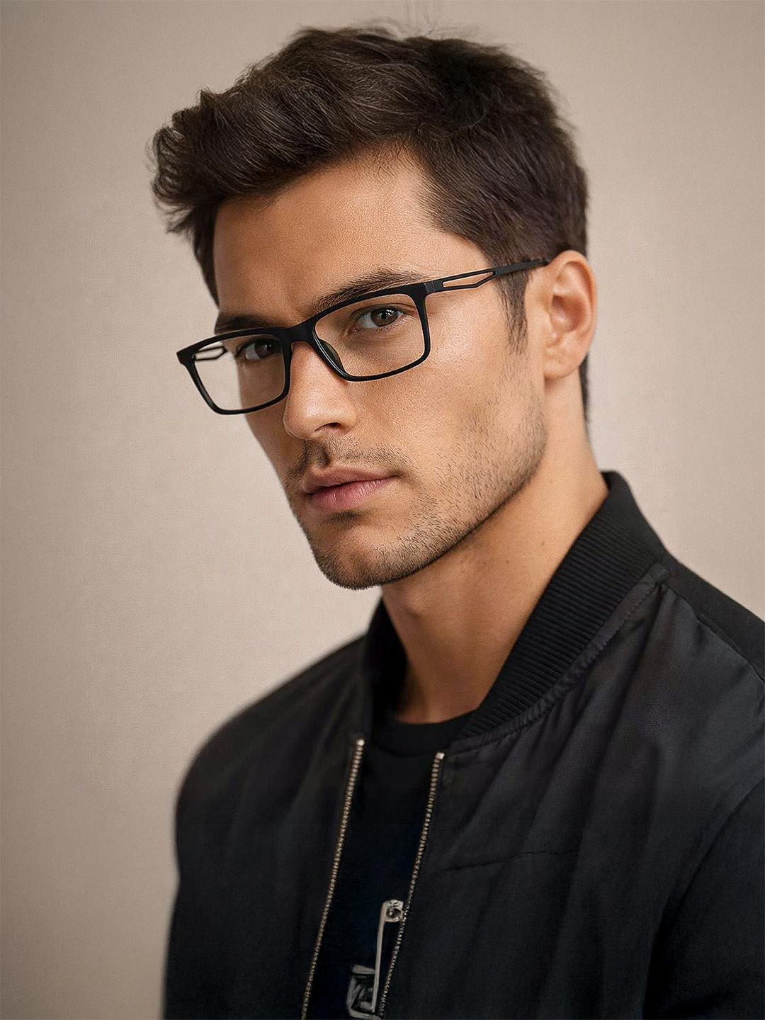Police Men Black Full Rim Rectangle Frames VPL985K51703FR