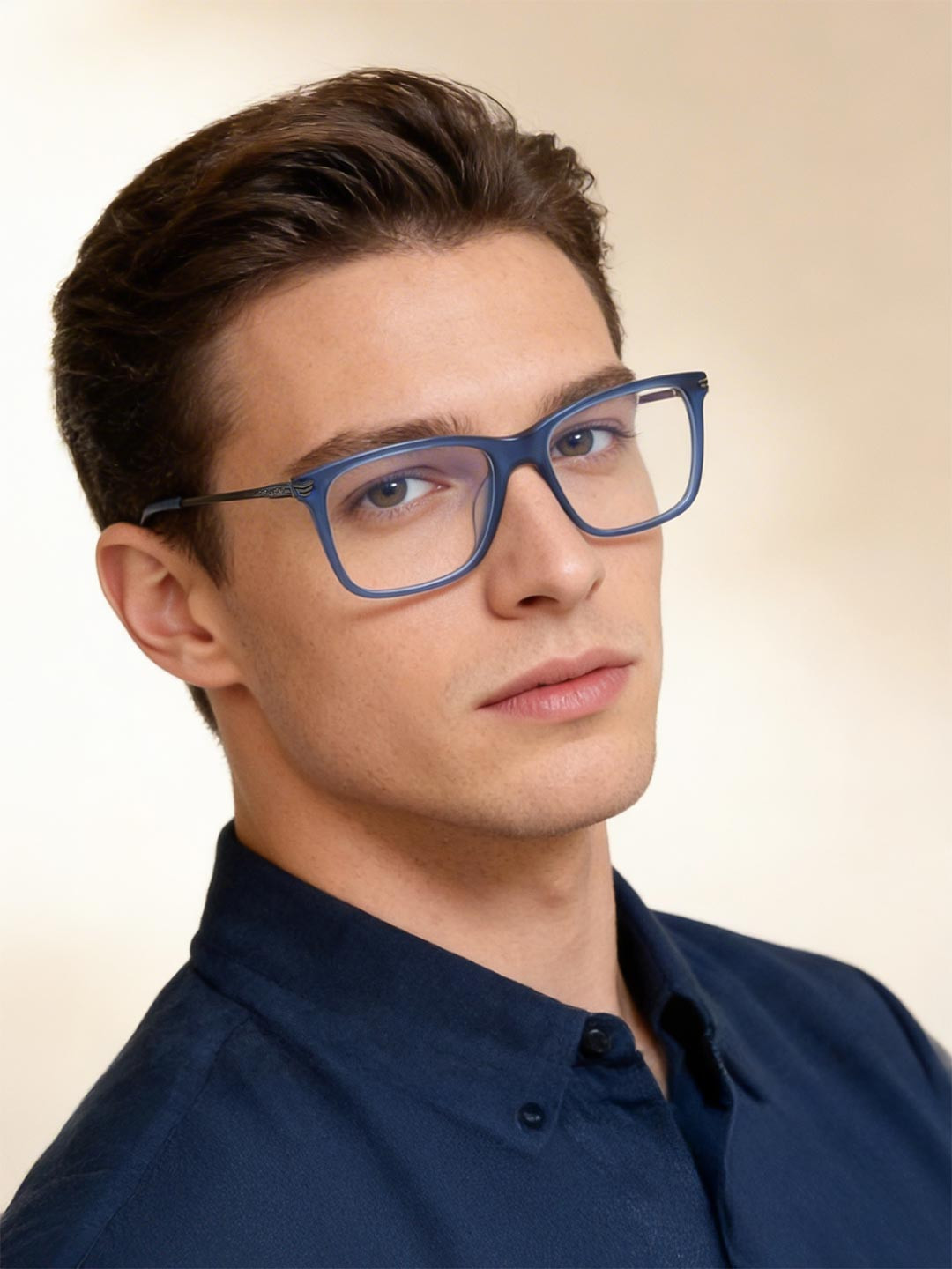 Police Men Blue Full Rim Rectangle Frames VPL563K52955MFR