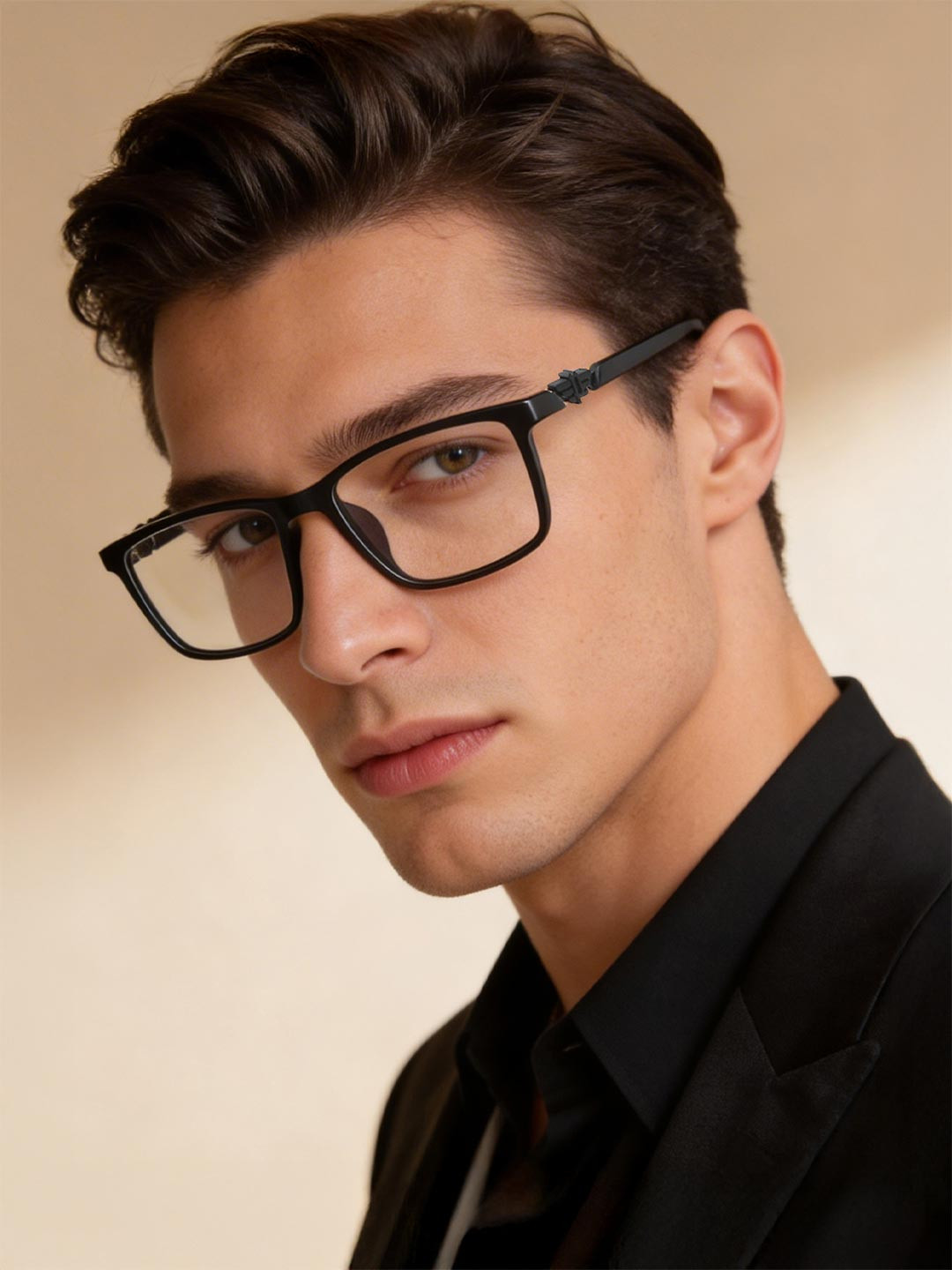 Police Men Black Full Rim Rectangle Frames VPL796K54Z42FR