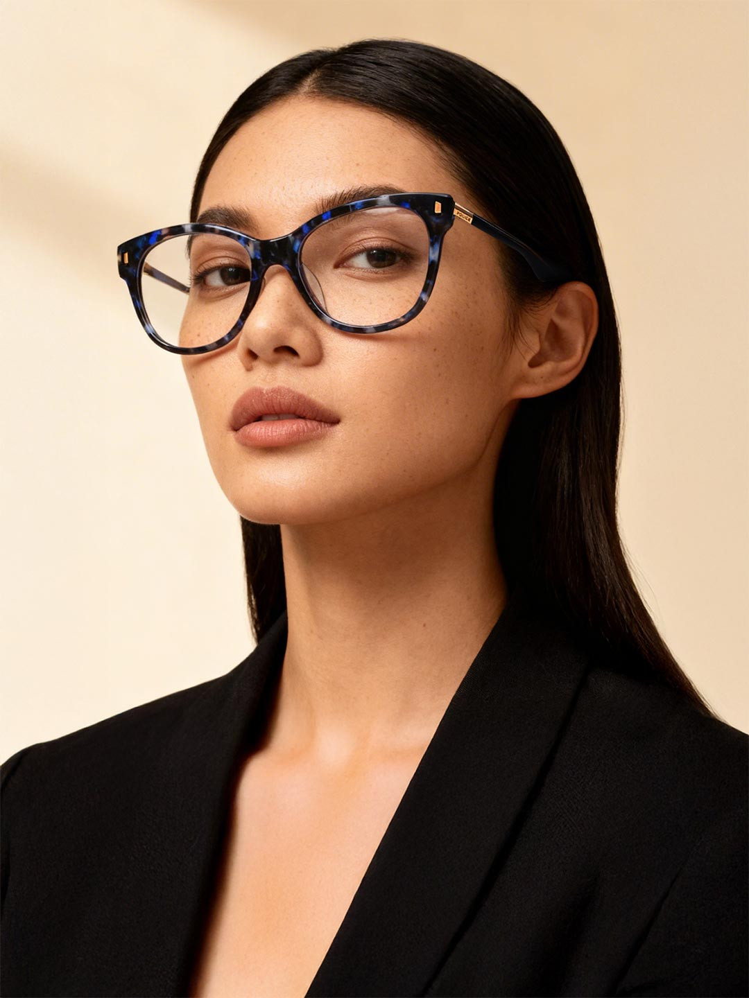Police Women Black & Blue Tortoise Shell Full Rim Butterfly Frames VPL628K51L93FR