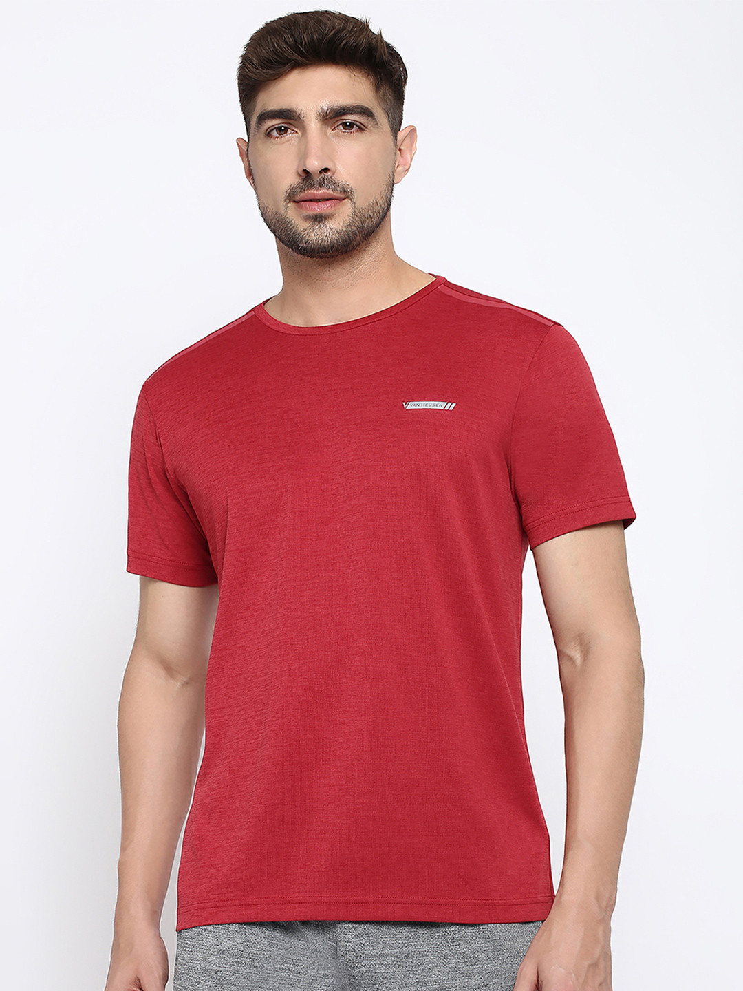 Van Heusen Innerwear Lounge Tshirts Regular Fit Crew Neck Breathable Microfiber