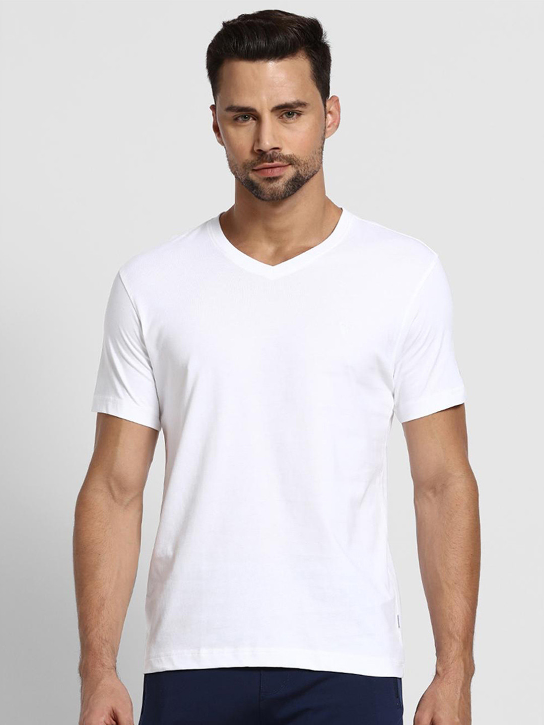 Van Heusen Innerwear Athleisure Pure Cotton V-Neck Short Sleeve Lounge Tshirt