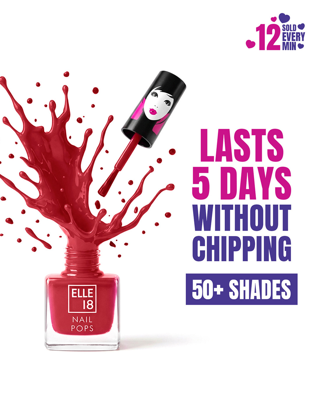 ELLE 18 Nail Pops Long Lasting Nail Polish Quick Dry Formula For Glossy Finish 5ml - 41