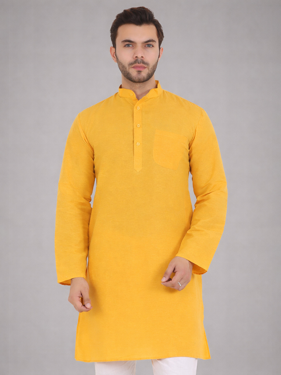Latest Chikan Garments Men Yellow Summer Sheers Kurta