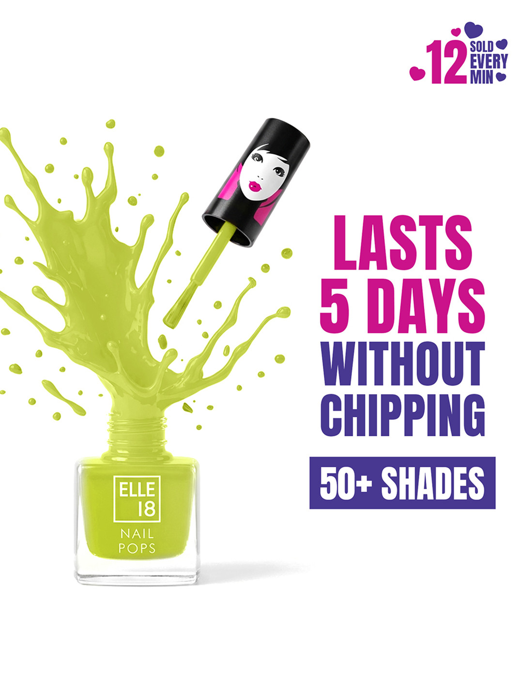 ELLE 18 Nail Pops Long Lasting Nail Color With Glossy Finish & Quick Dry Formula - 131