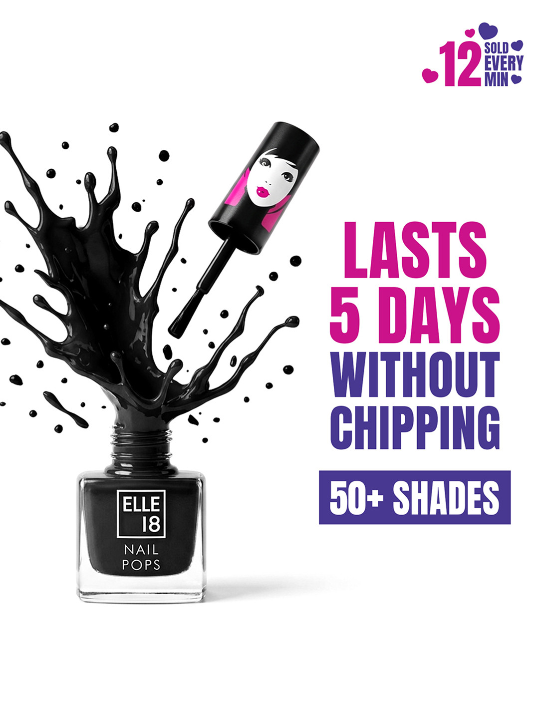 ELLE 18 Nail Pops Long Lasting Nail Polish Quick Dry Formula For Glossy Finish 5ml - 35