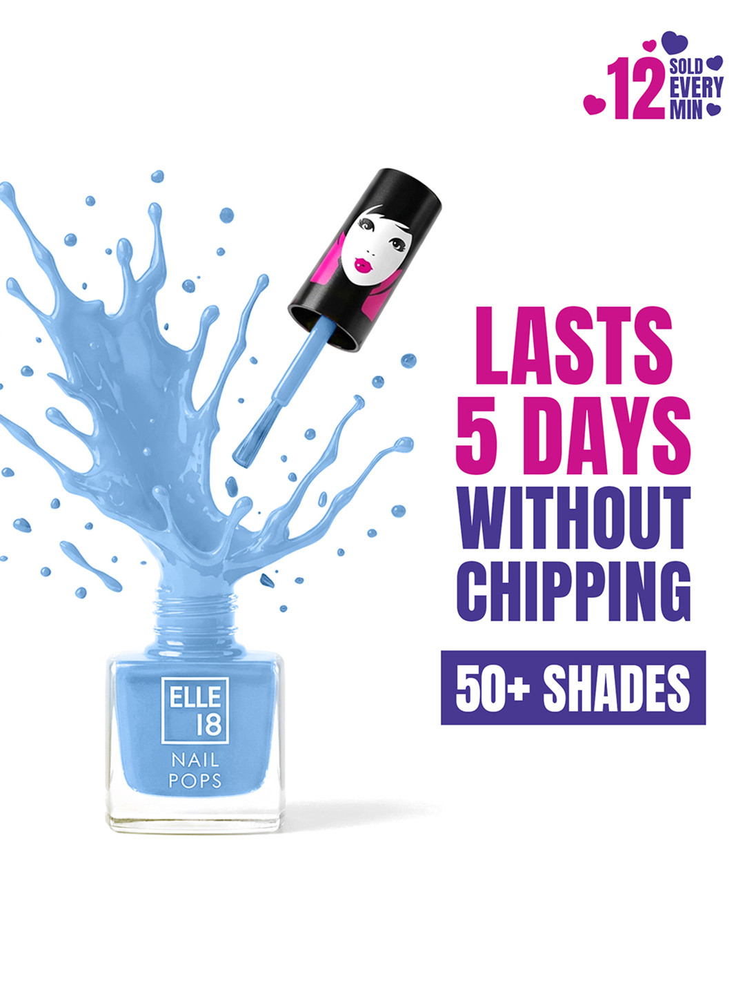 ELLE 18 Nail Pops Long Lasting Nail Color With Glossy Finish & Quick Dry Formula 5ml -179